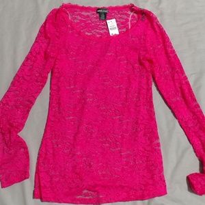 Wet Seal Long Sleeved Lace Top